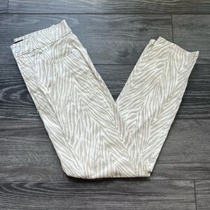 Express Ivory Super High Rise Zebra Jeans